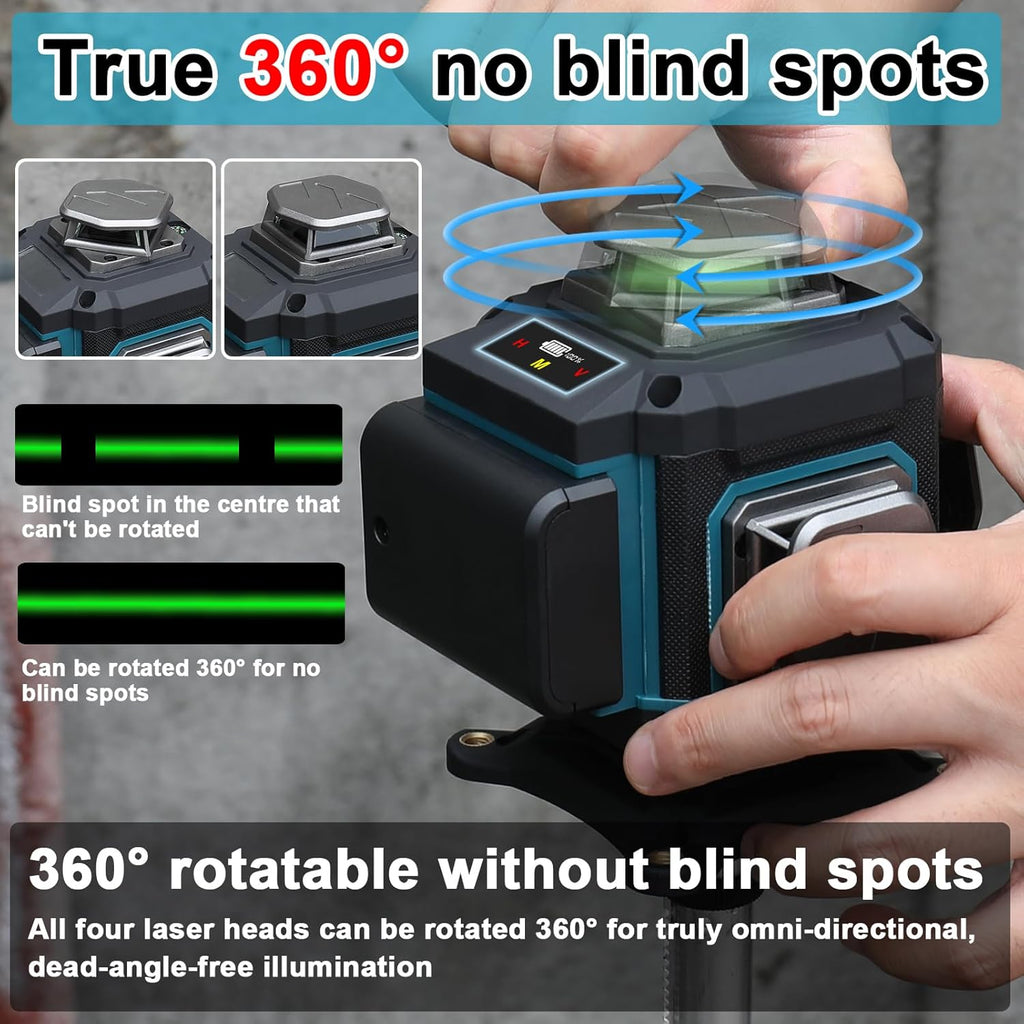 Nivel Láser 3D Profesional con Trípode y Accesorios Completo