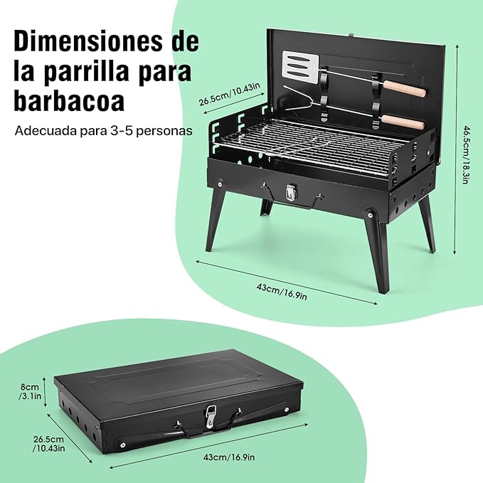 Asador Portátil Plegable
