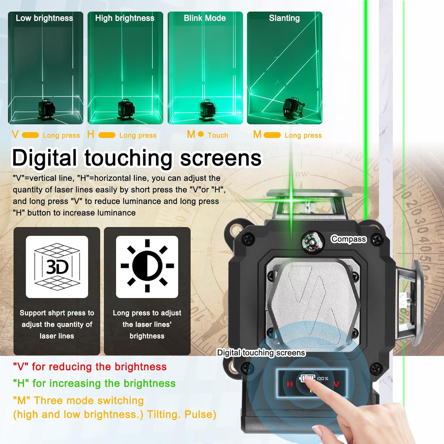 Nivel Láser 3D Profesional con Trípode y Accesorios Completo